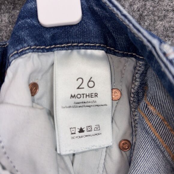 Mother The Looker Ankle Fray Jeans Womens Size 26 Blue Birds of Paradise - Picture 5 of 12